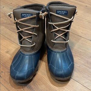 Sperry Brown and Navy Duck Boots